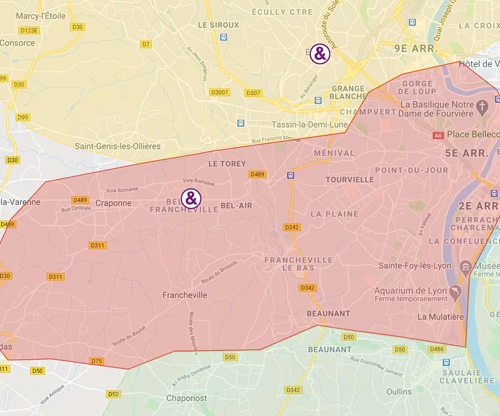 Zone d'intervention de l'agence Essentiel & Domicile à Arradon