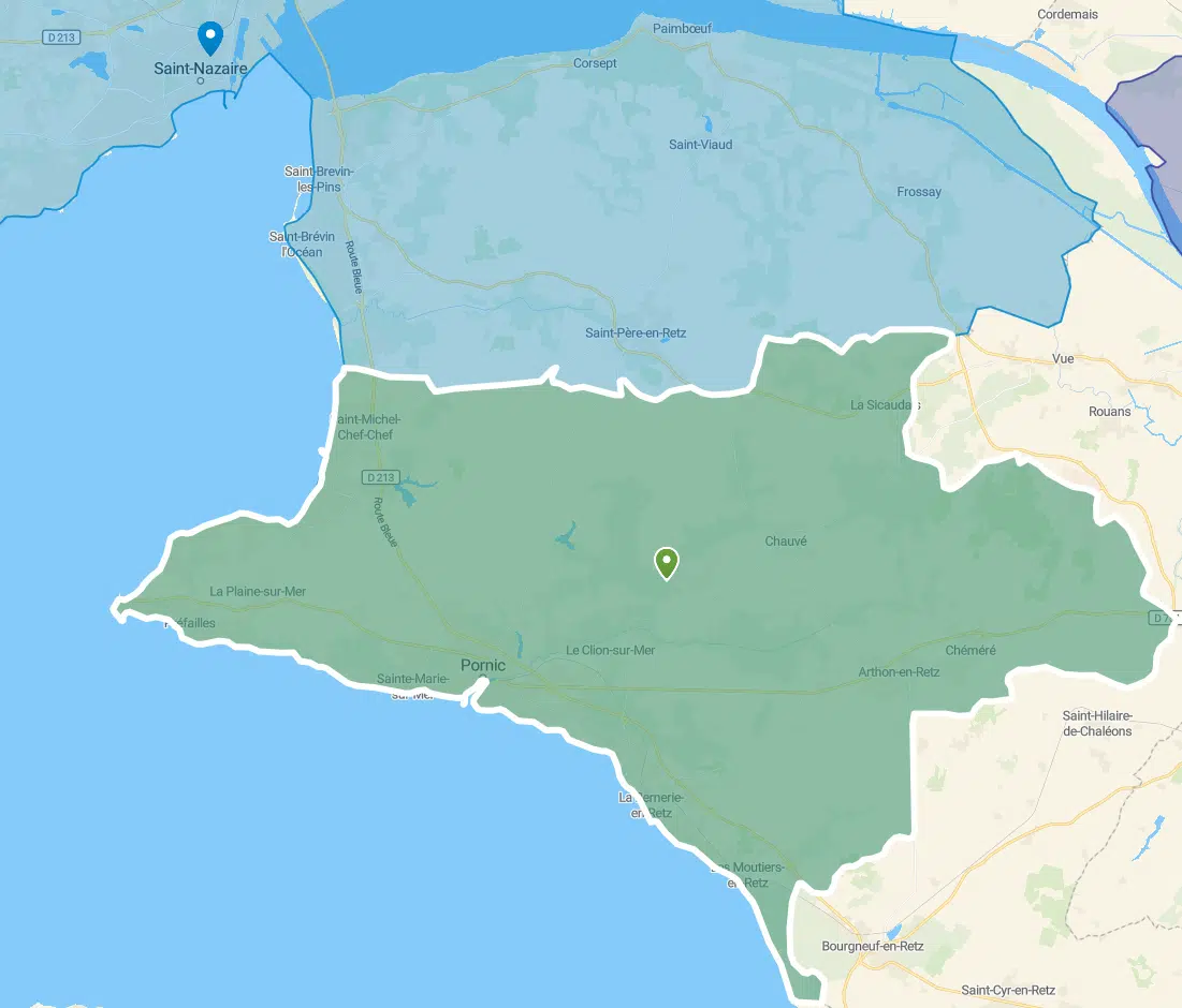 Zone d'intervention de l'agence Essentiel & Domicile à Arradon